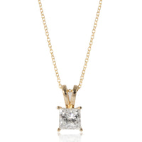 myGemma Princess Solitaire Diamond Pendant in 14K Yellow Gold (1.81 CTW) fv