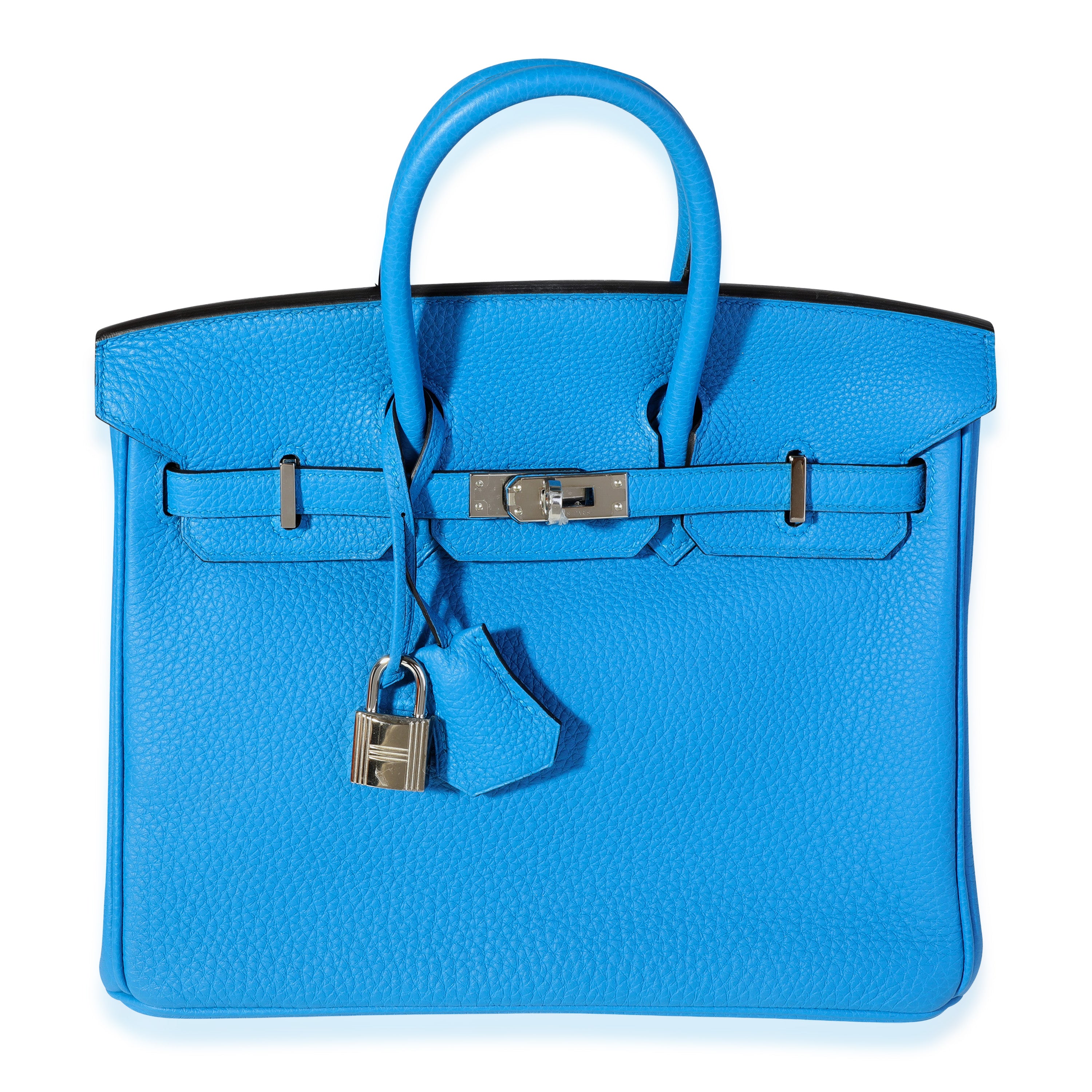 Hermès Bleu Zanzibar Togo Birkin 25 PHW Handbag fv