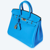 Hermès Bleu Zanzibar Togo Birkin 25 PHW Handbag sv