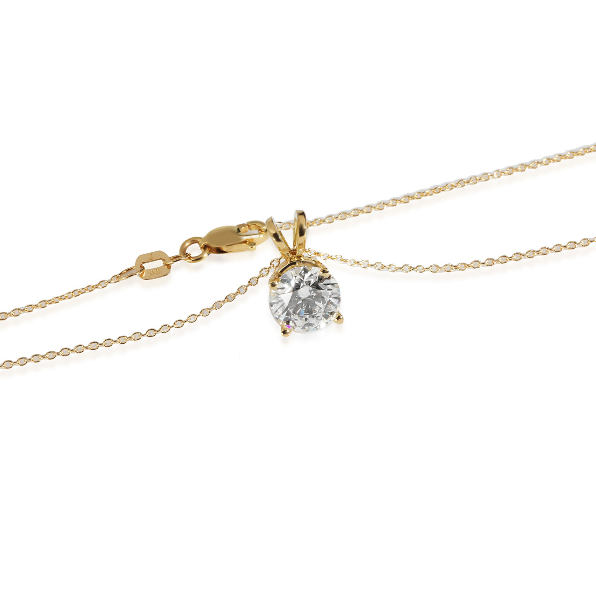 myGemma Diamond Solitaire Pendant in 18K Yellow Gold (1.66 CTW) clasp