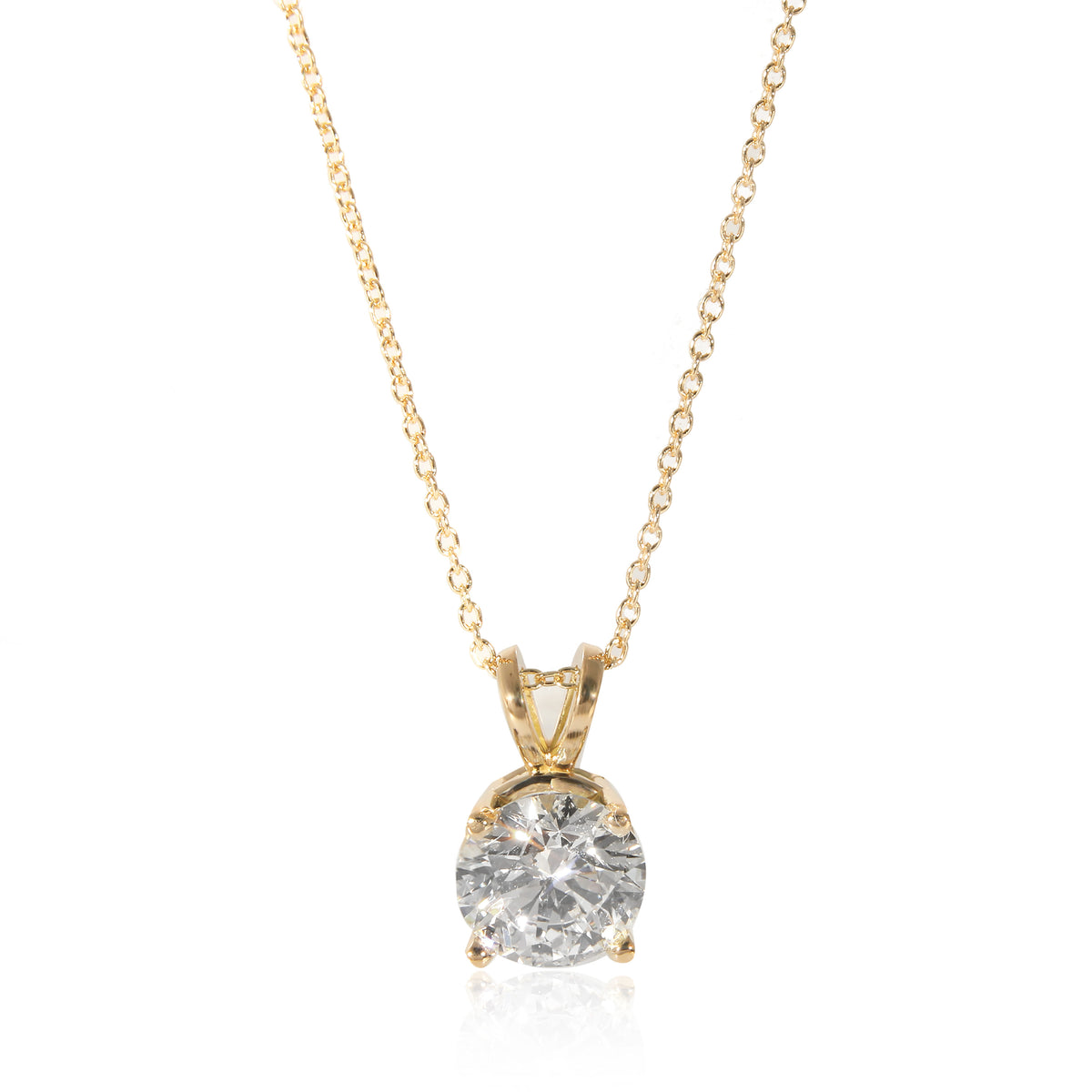 myGemma Diamond Solitaire Pendant in 18K Yellow Gold (1.66 CTW) fv