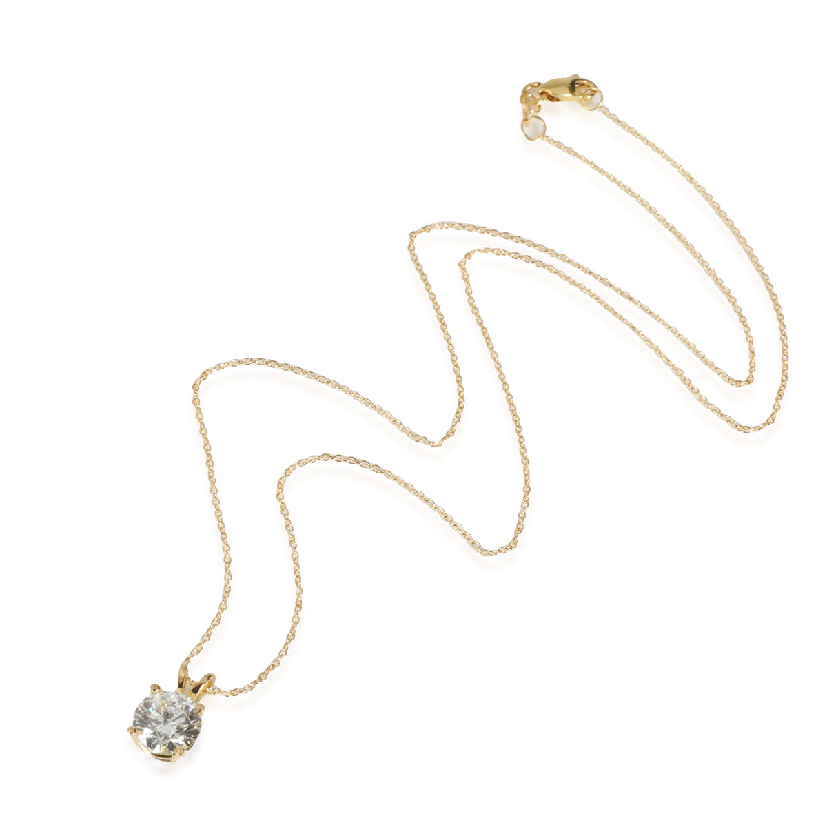 myGemma Diamond Solitaire Pendant in 18K Yellow Gold (1.66 CTW) pv