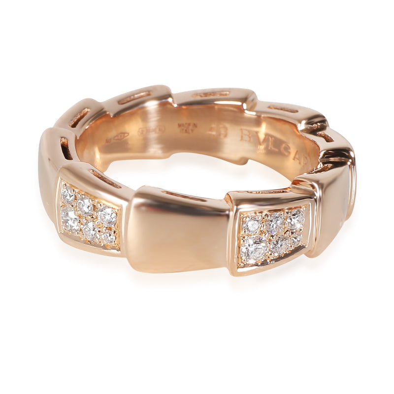 BVLGARI Serpenti Fashion Ring in 18k Rose Gold 0.34 CTW fv