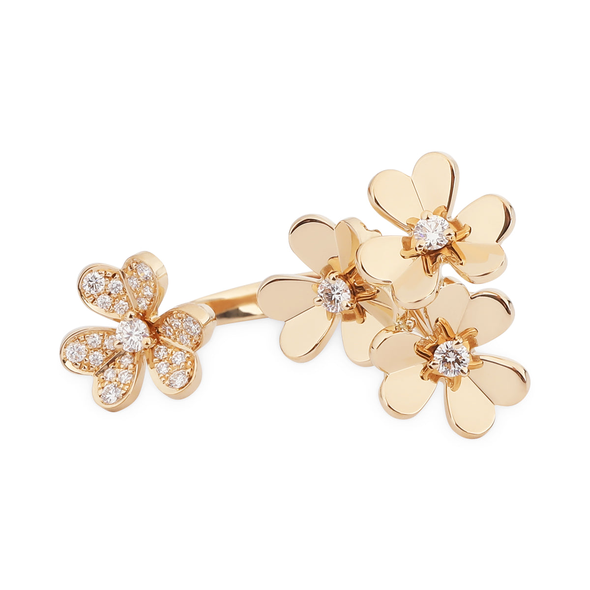 Van Cleef & Arpels Frivole Between The Finger Ring in 18k Yellow Gold 0.37 CTW sv