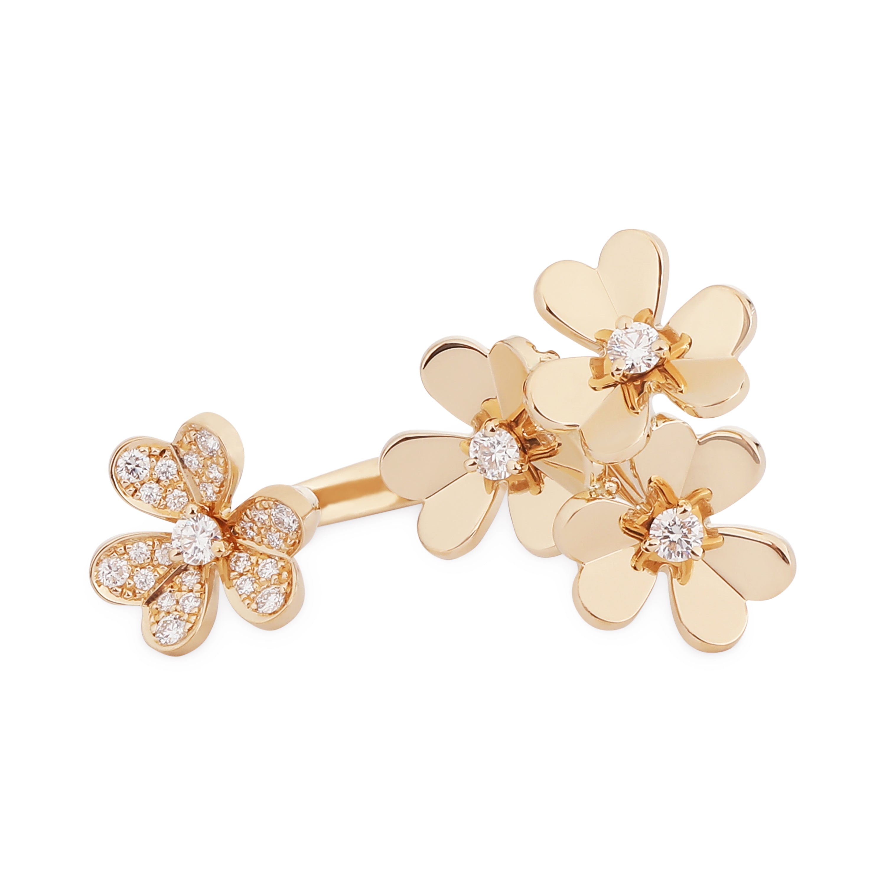 Van Cleef & Arpels Frivole Between The Finger Ring in 18k Yellow Gold 0.37 CTW fv