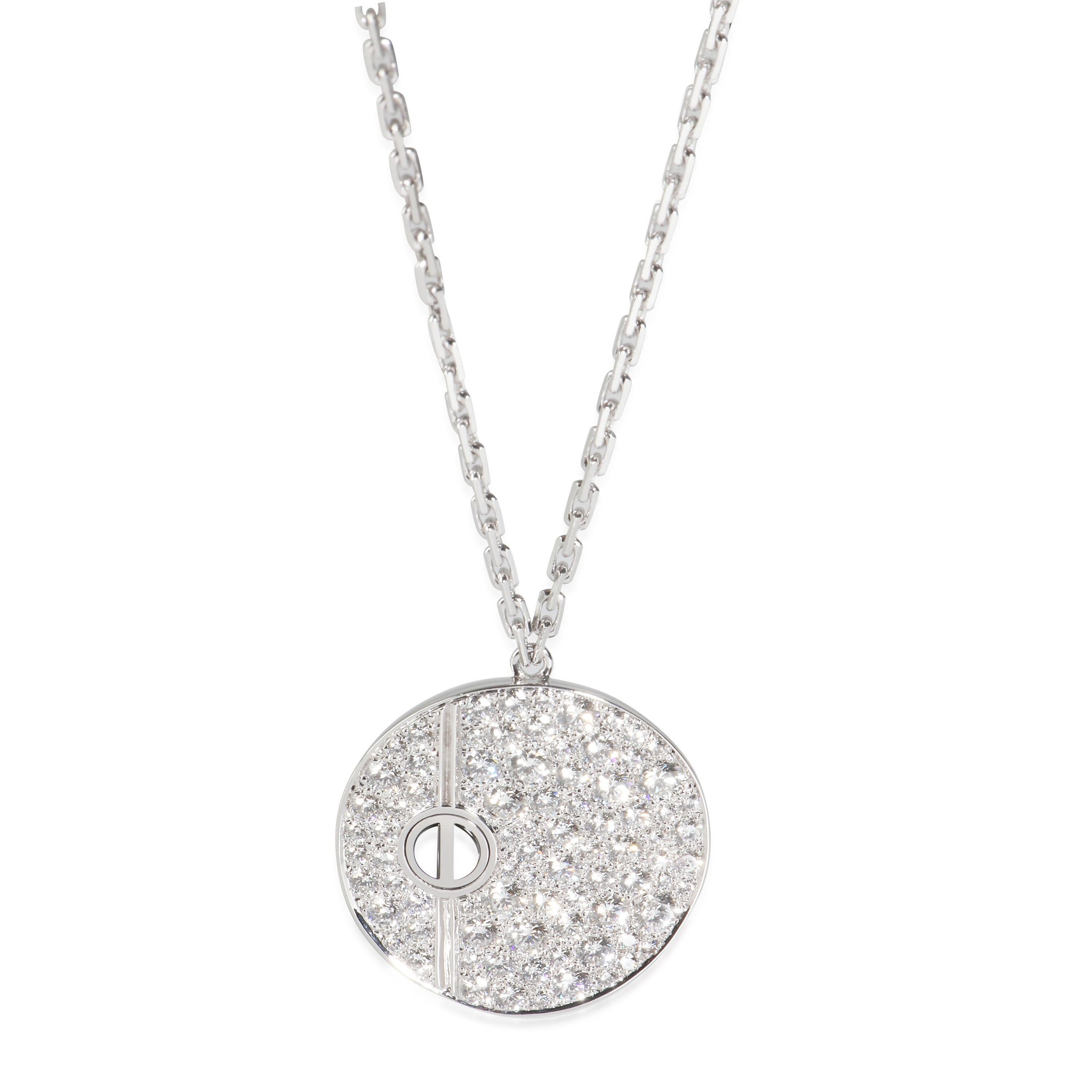 Cartier Diamond & Black Ceramic Love Pendant (White Gold) fv