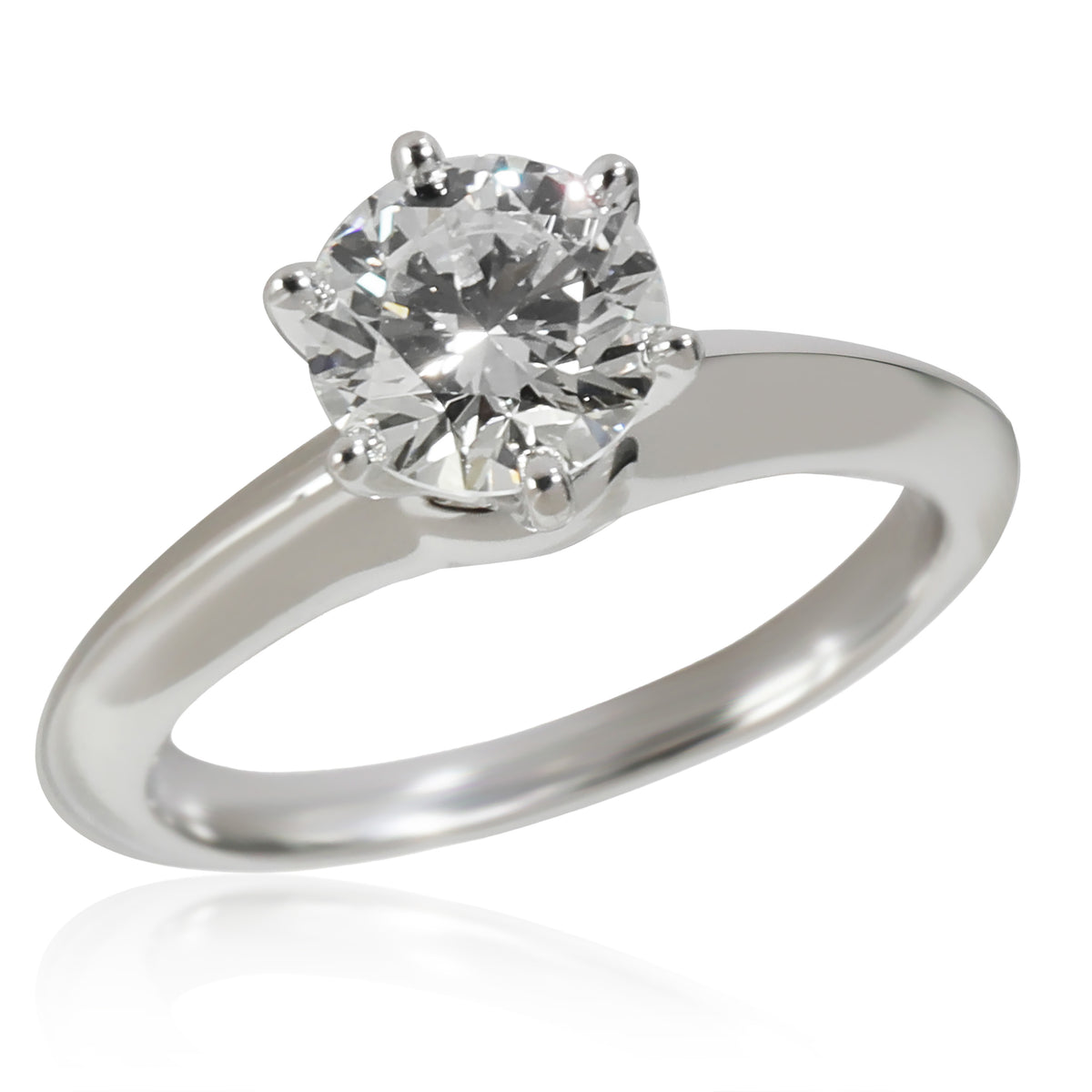 Tiffany & Co. Tiffany Solitaire Engagement Ring in  Platinum H VS2 1.02 CTW pv