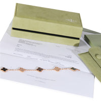 Van Cleef & Arpels Rose Gold Mother Of Pearl & Diamond Alhambra Bracelet ad1