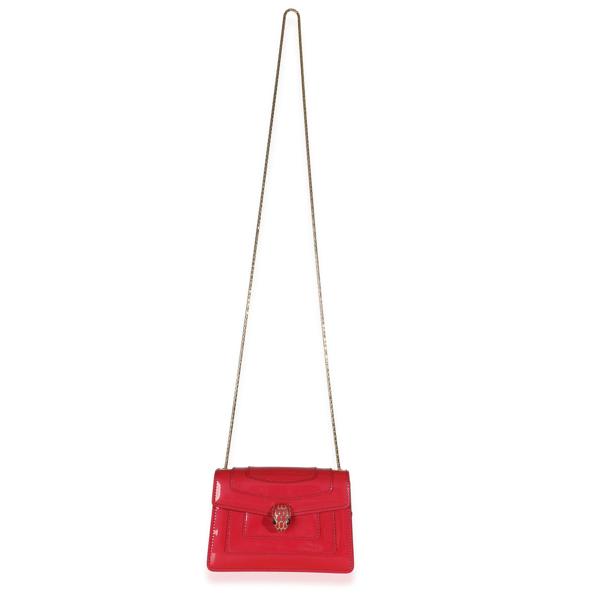 BVLGARI Bvlgari Dark Pink Patent Mini Serpenti Forever Crossbody Handbag ad1