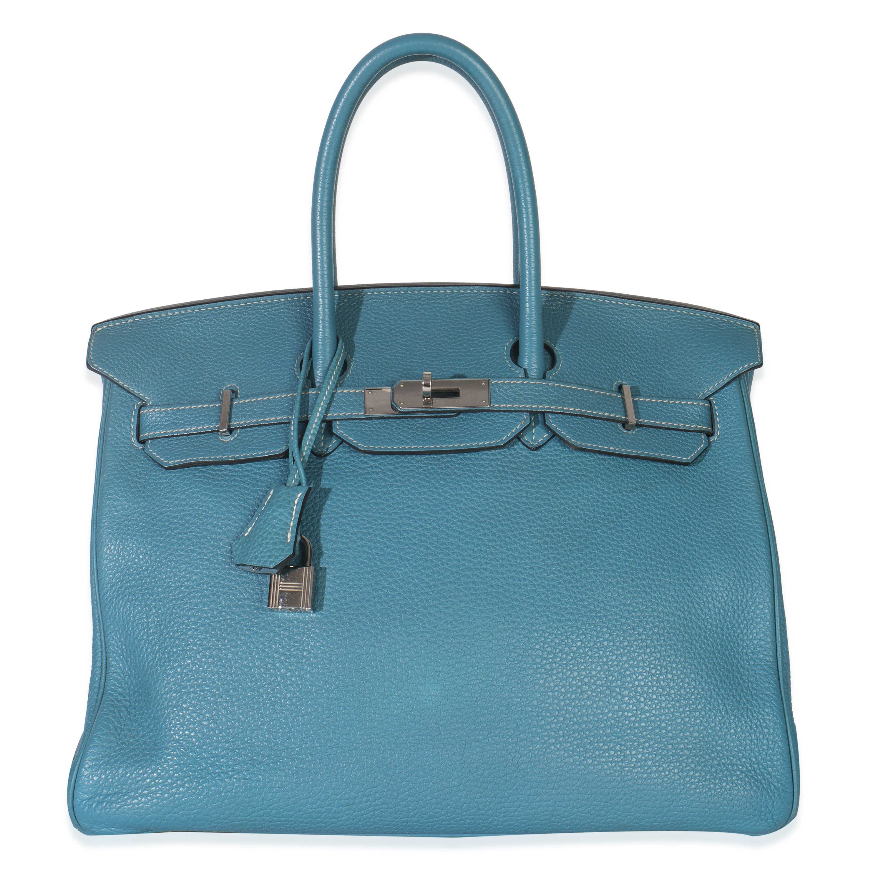 Hermès Bleu Jean Togo Birkin 35 PHW Handbag fv