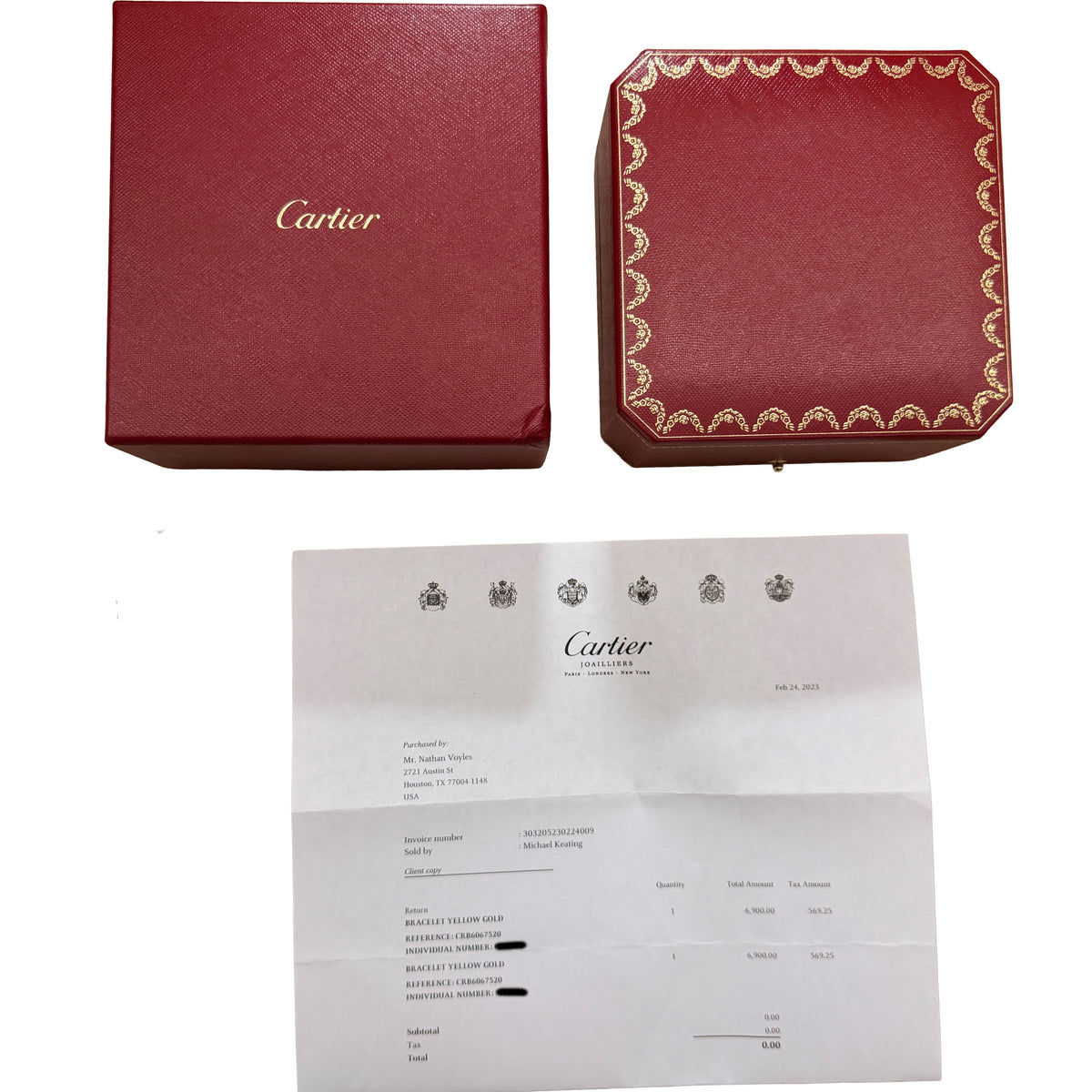 Cartier Yellow Gold  Love Bracelet box