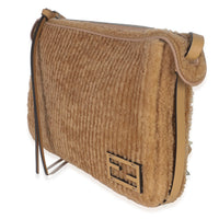 Fendi Miele Scuro Shearling Vitello Medium Simply  Shoulder Bag Handbag sv