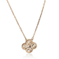 Van Cleef & Arpels Rose Gold Diamond Vintage Alhambra Pendant bv