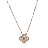 Van Cleef & Arpels Rose Gold Diamond Vintage Alhambra Pendant fv