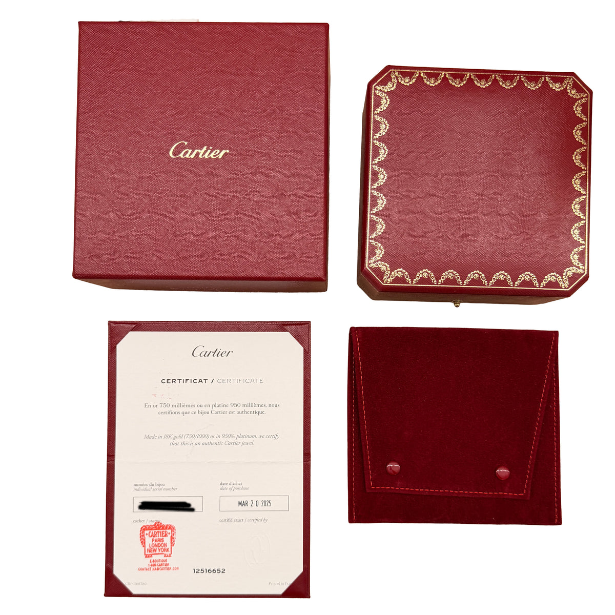 Cartier Yellow Gold  Love Bracelet box