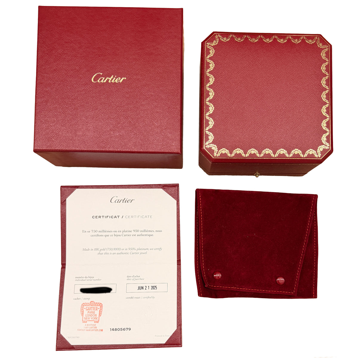 Cartier Yellow Gold Diamond Small Model Love Bracelet box