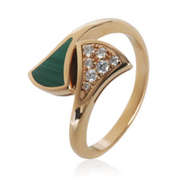 BVLGARI Rose Gold Malachite and Diamond Diva's Dream Ring bv