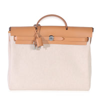 Hermès Ecru Beige Naturel Sable Toile Criss Viking Herbag Messenger 39 PHW Handbag fv