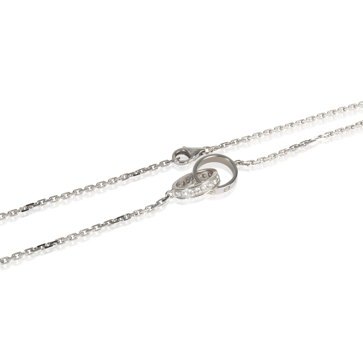 Cartier White Gold Diamond Love Necklace sv