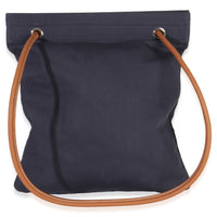 Hermès Bleu Indigo Gold Herringbone Canvas Swift Maline Bag bv