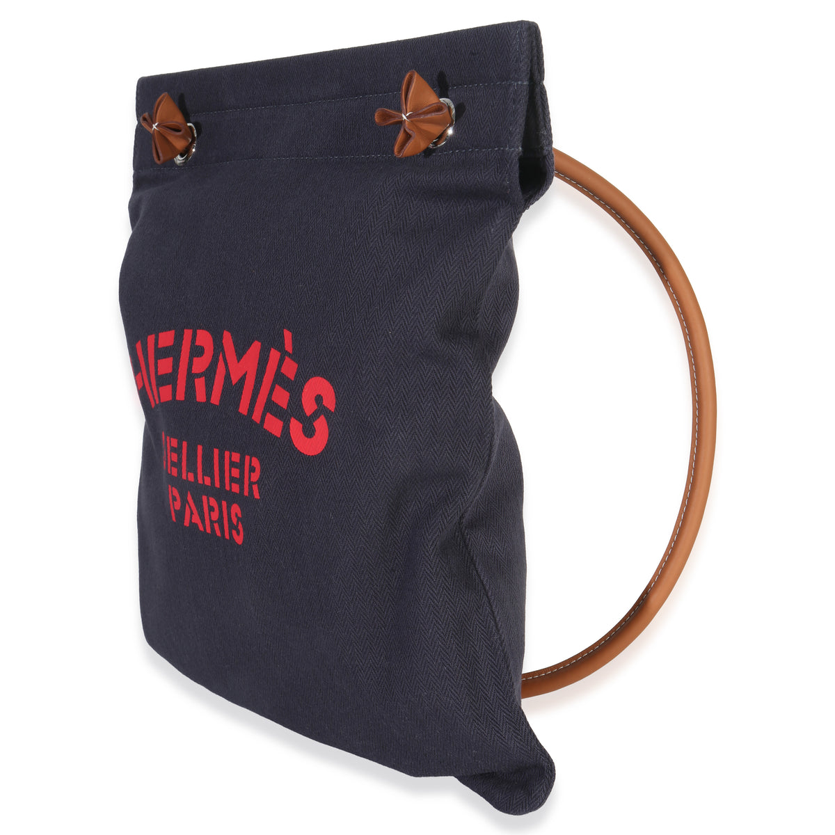 Hermès Bleu Indigo Gold Herringbone Canvas Swift Maline Bag pv