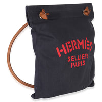 Hermès Bleu Indigo Gold Herringbone Canvas Swift Maline Bag sv