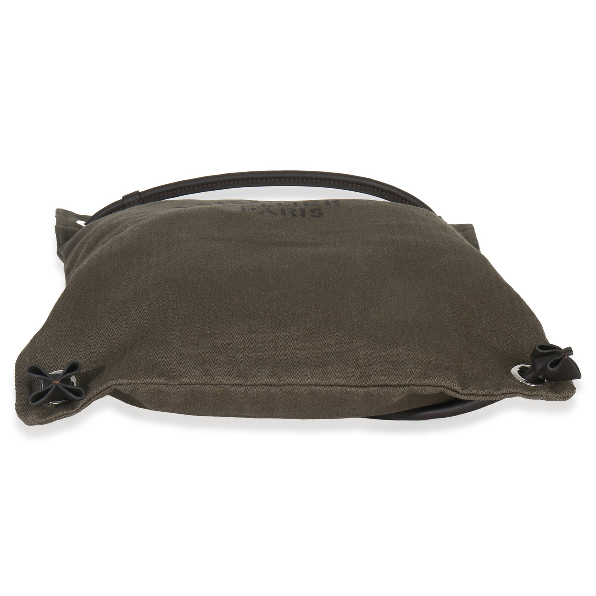 Hermès Kaki Ebene Herringbone Canvas Swift Maline Bag box