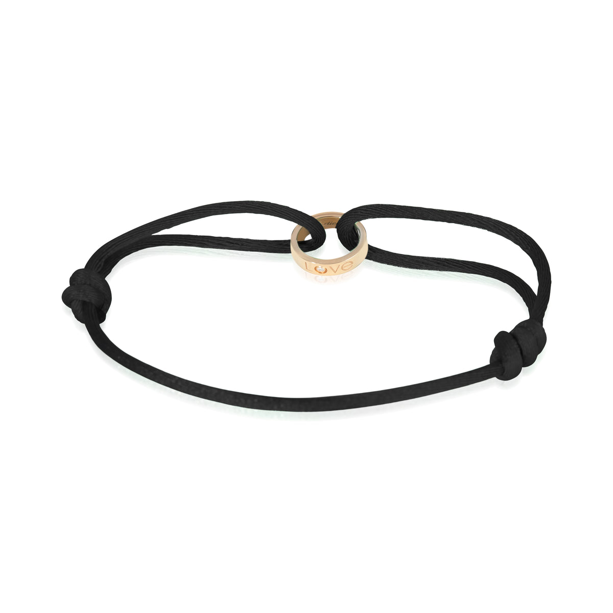 Cartier Rose Gold Diamond Love On Cord Bracelet pv