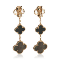 Van Cleef & Arpels Yellow Gold Mother Of Pearl and Onyx Magic Alhambra Earrings pv