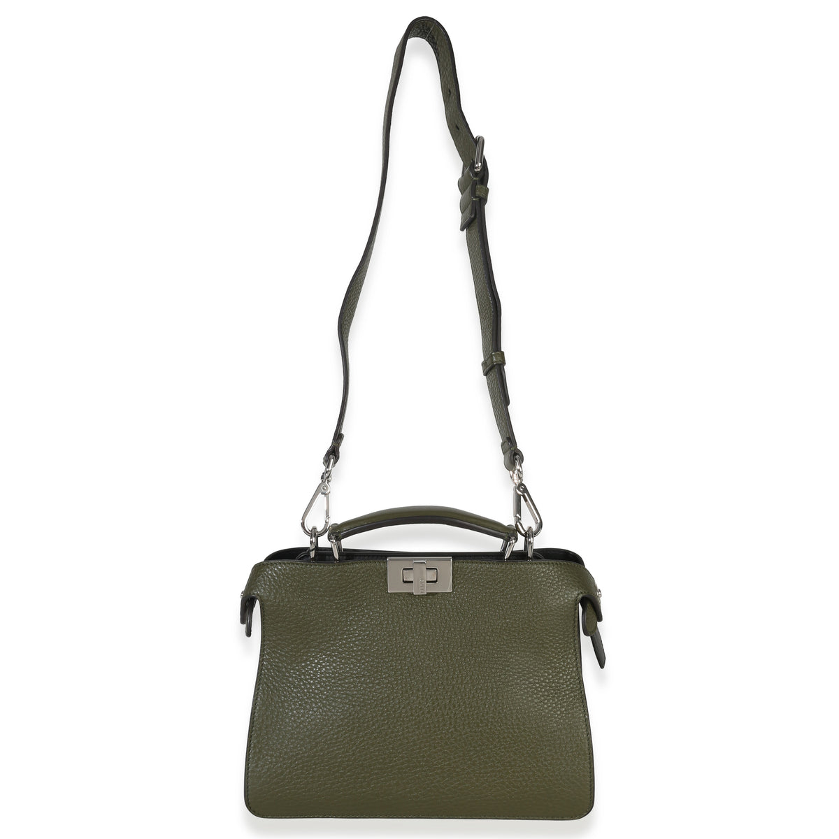 Fendi Olive Calfskin Leather Mini Peekaboo ISeeU Bag Handbag av