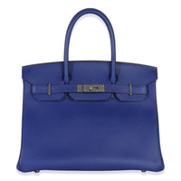 Hermès Bleu Electrique Epsom Birkin 30 PHW Handbag fv