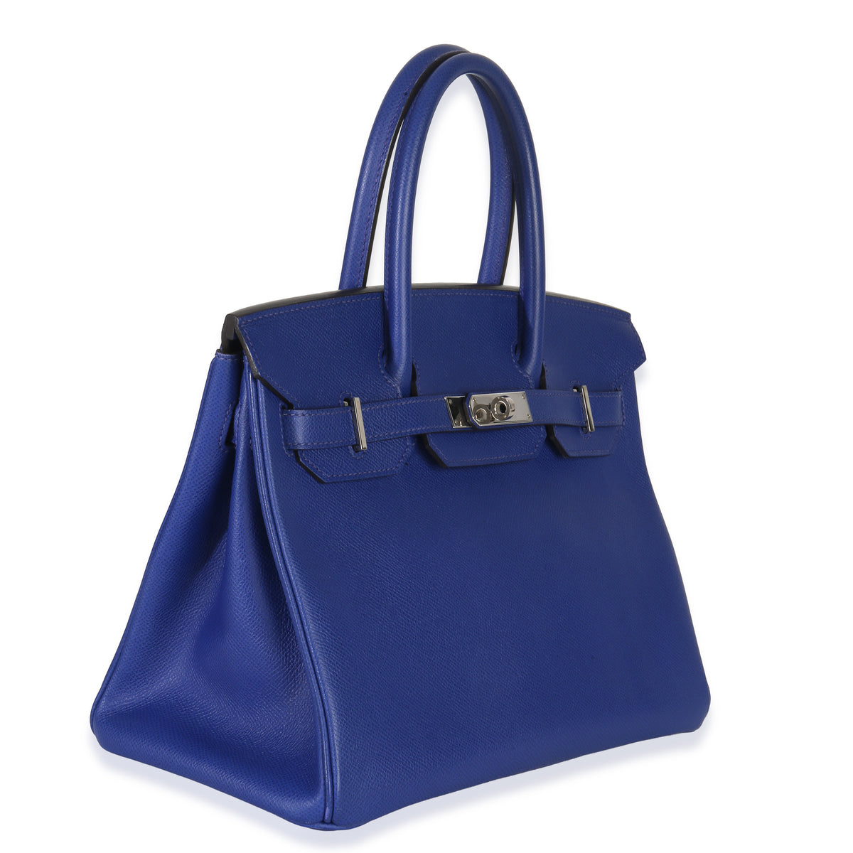 Hermès Bleu Electrique Epsom Birkin 30 PHW Handbag pv