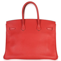 Hermès Rouge Casaque Togo Birkin 35 PHW Handbag bv