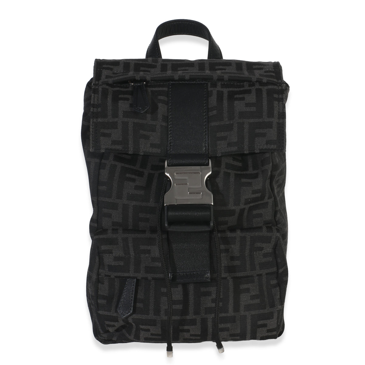 Fendi Black Zucca Canvas Small ness Crossbody Bag Handbag fv
