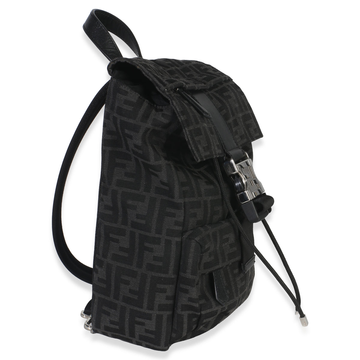 Fendi Black Zucca Canvas Small ness Crossbody Bag Handbag pv