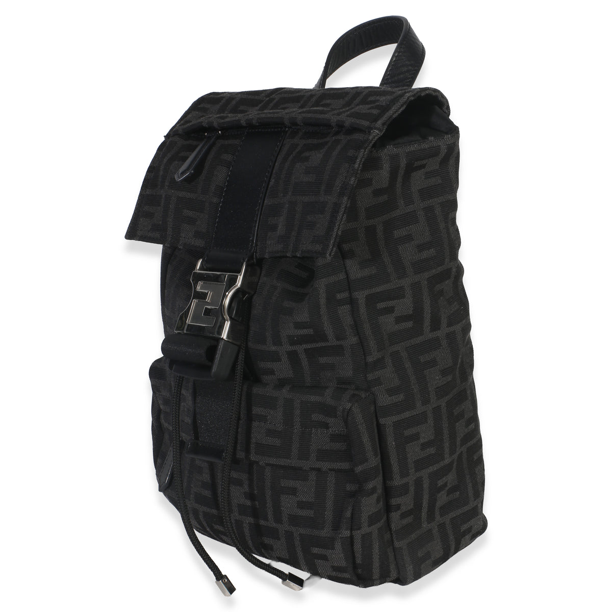 Fendi Black Zucca Canvas Small ness Crossbody Bag Handbag sv