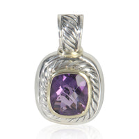 David Yurman Yellow Gold & Sterling Silver Amethyst Albion Pendant fv