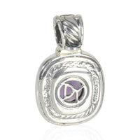 David Yurman Yellow Gold & Sterling Silver Amethyst Albion Pendant pv