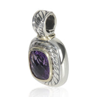 David Yurman Yellow Gold & Sterling Silver Amethyst Albion Pendant sv