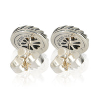David Yurman Yellow Gold & Sterling Silver Pearl Cookie Earrings pv