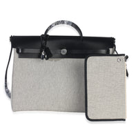 Hermès Vache Hunter Toile Ecru Black Herbag Zip Retourne Messenger 39 PHW Handbag ad1