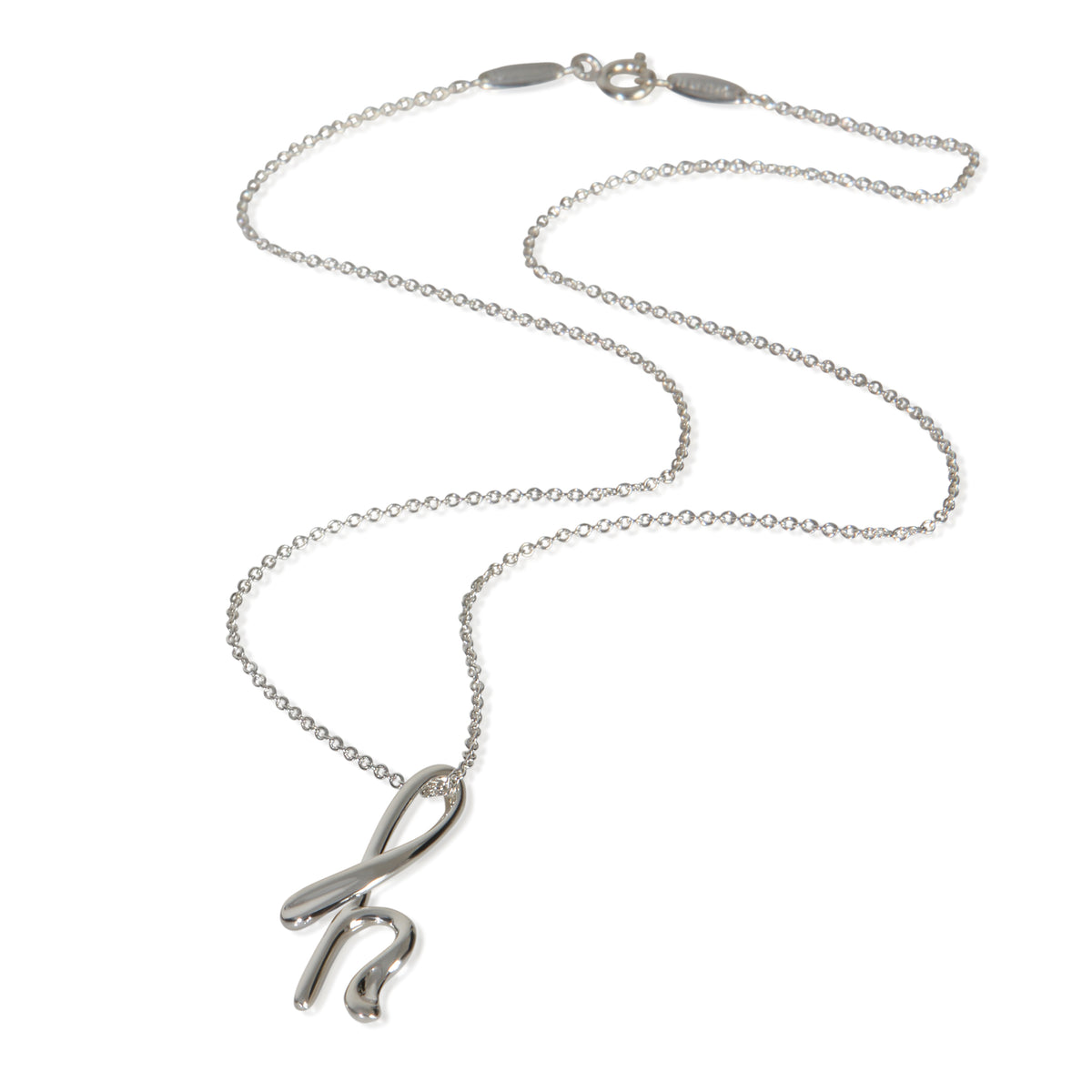 Tiffany & Co. Sterling Silver  Elsa Peretti Small Alphabet H Pendant pv