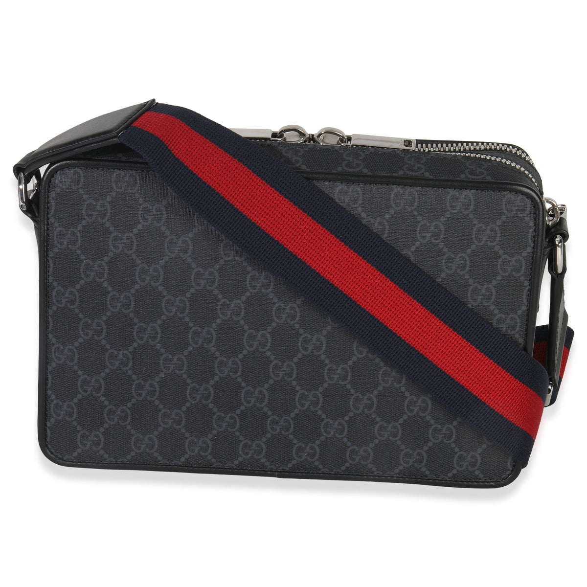 Gucci Black GG Supreme Canvas Web Crossbody Handbag bv