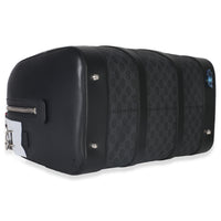 Gucci Black GG Supreme Canvas Web Duffle Bag Handbag clasp