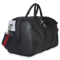 Gucci Black GG Supreme Canvas Web Duffle Bag Handbag pv