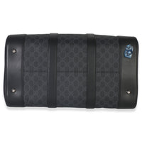 Gucci Black GG Supreme Canvas Web Duffle Bag Handbag stamp