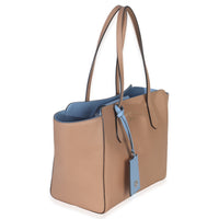 Gucci Beige Blue Dollar Calfskin Swing Tote Bag Handbag pv