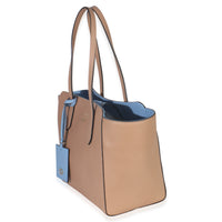 Gucci Beige Blue Dollar Calfskin Swing Tote Bag Handbag sv