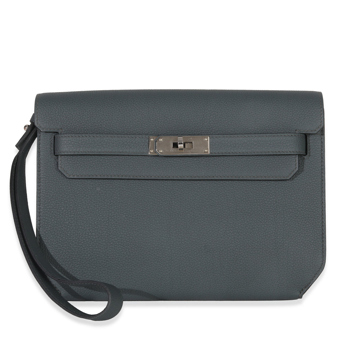 Hermès Bleu Orage Togo Kelly Depeches 25 PHW Handbag fv