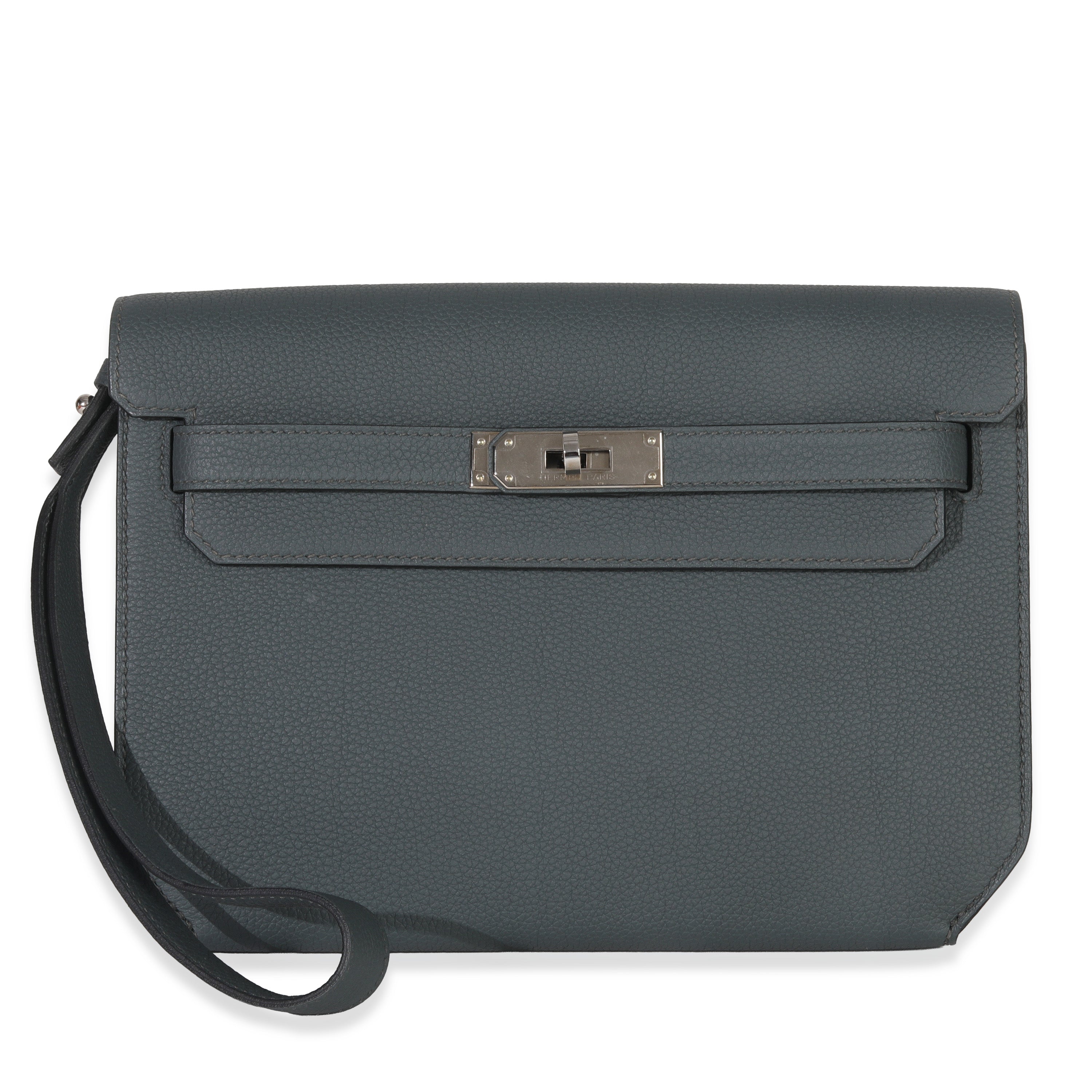 Hermès Bleu Orage Togo Kelly Depeches 25 PHW Handbag fv